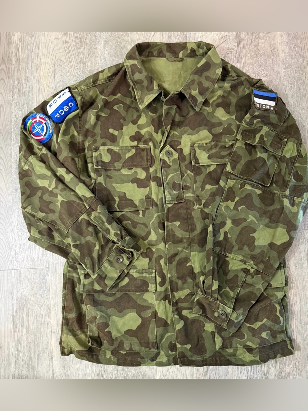 1999 Estonian Army TTsKO Camo Jacket NATO SFOR PEACEKEEPING BALTCON Bosnian War
